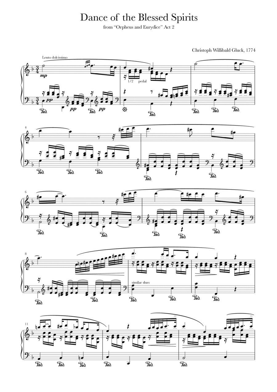 Dance of the Blessed Spirits - from "Orpheus and Eurydice" by C W Gluck (arr. Thomas Ling of Sibu)