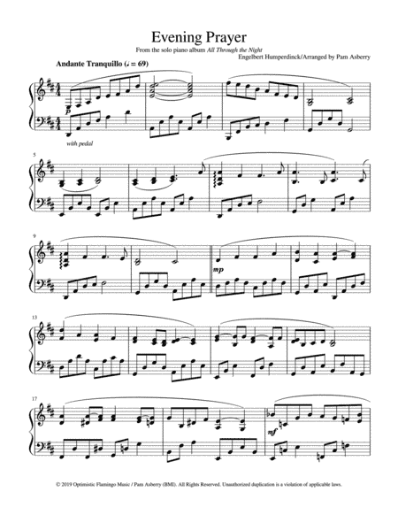 Evening Prayer from "Hansel & Gretel" (arr. Pam Asberry)