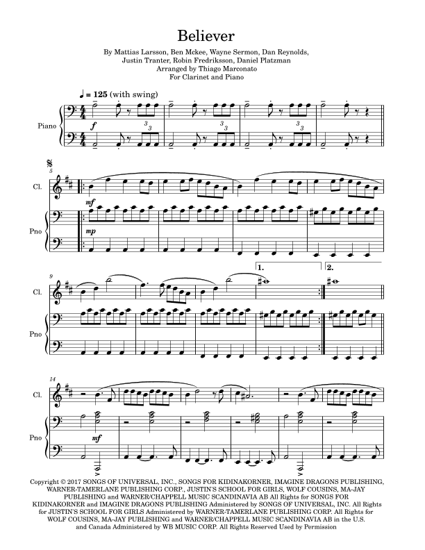 Believer (arr. Thiago Marconato)