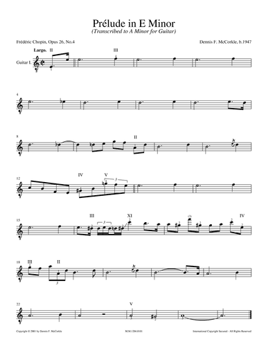 Prelude in E Minor, Op. 28, No. 4 (for Two Guitars) (arr. Dennis McCorkle)