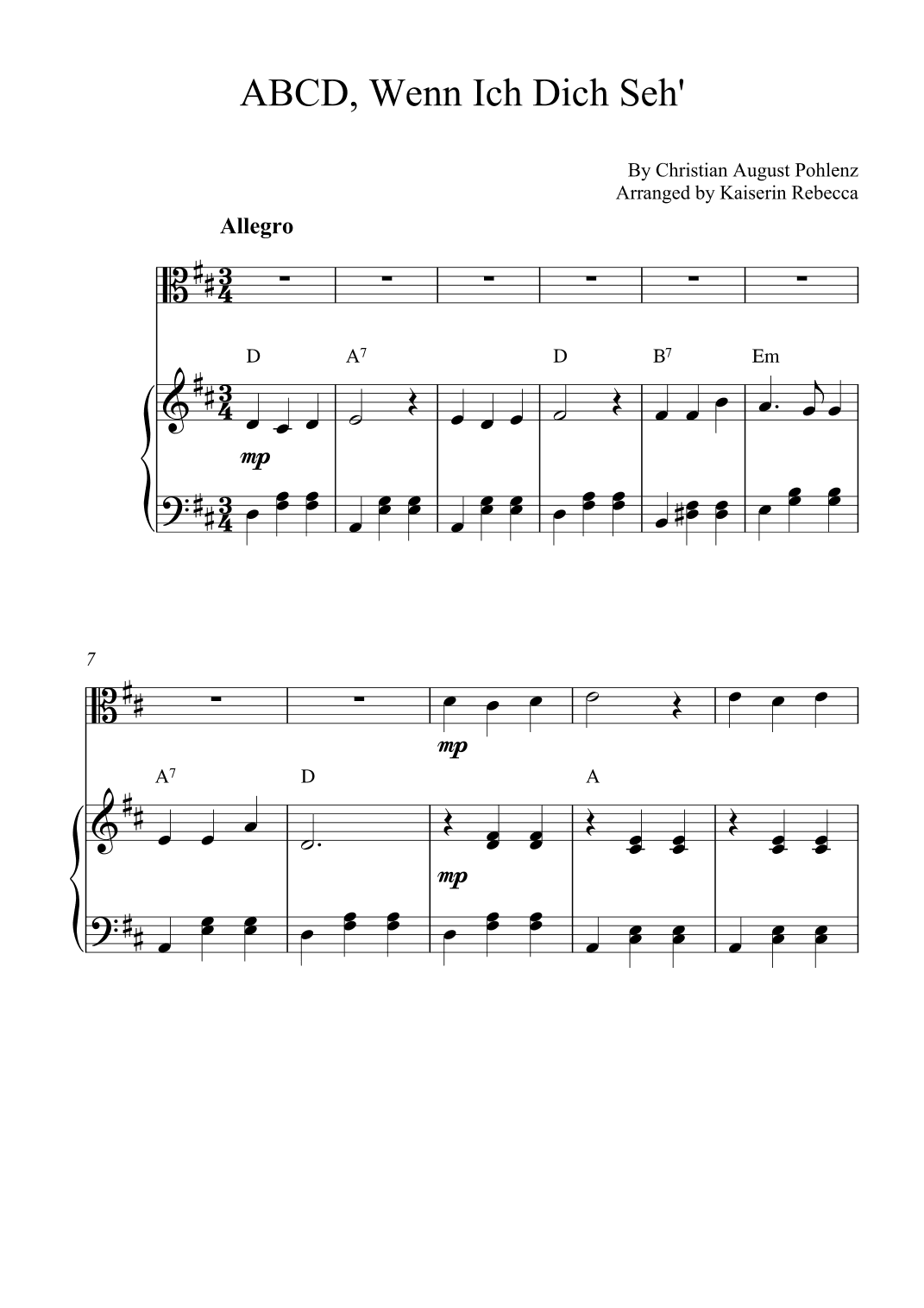 ABCD, Wenn Ich Dich Seh' (arr. Kaiserin Rebecca)