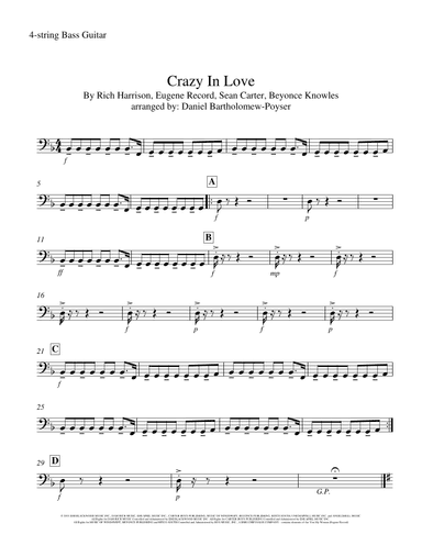 Crazy In Love (arr. Daniel Bartholomew-Poyser)