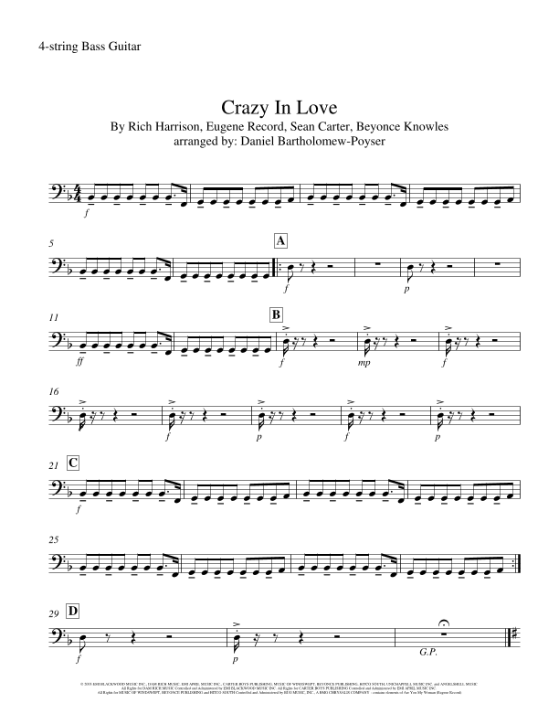 Crazy In Love (arr. Daniel Bartholomew-Poyser)