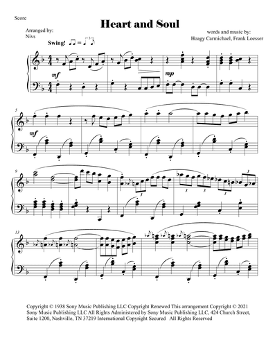 Heart And Soul (arr. Nivs)