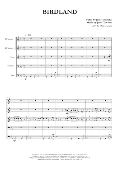 Birdland (arr. Diego Marani)