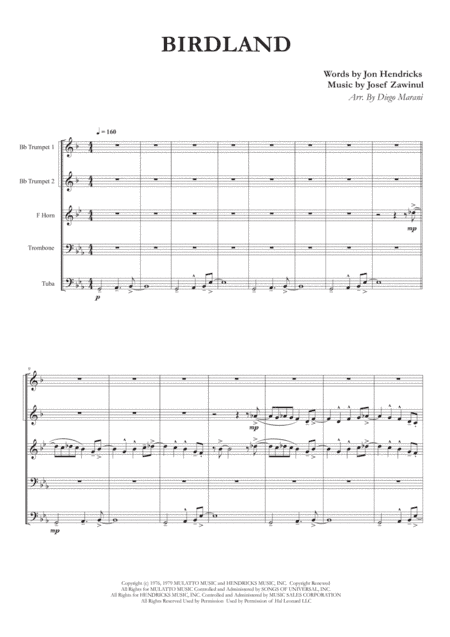 Birdland (arr. Diego Marani)