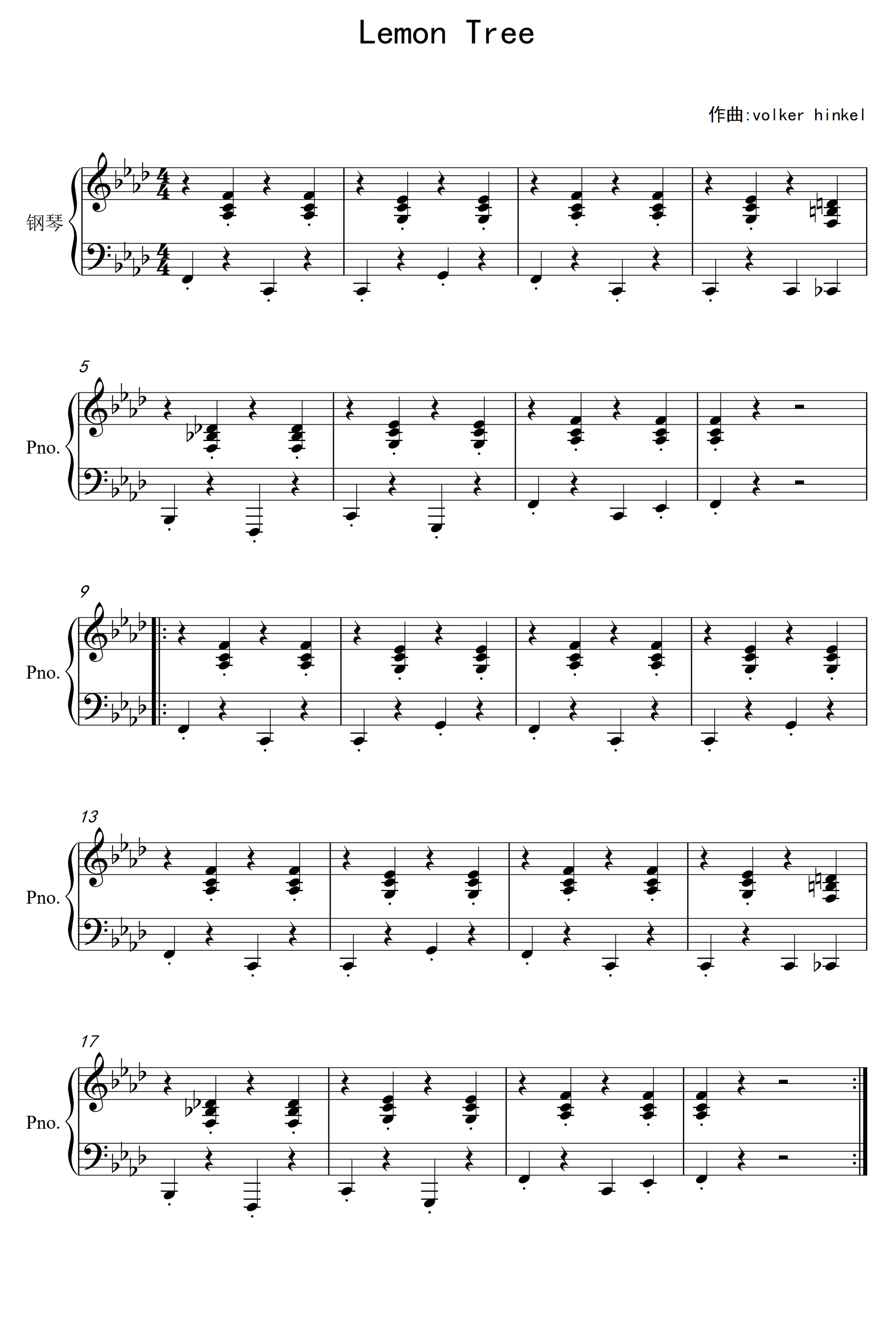 Lemon Tree (arr. Volker Hinkel)