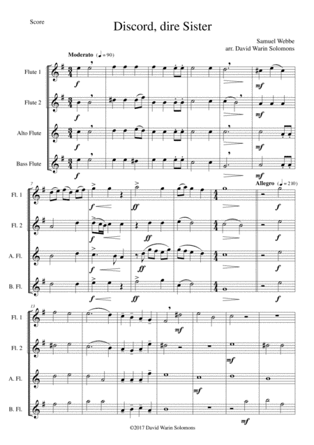 Discord, dire sister for flute quartet (arr. David Warin Solomons)