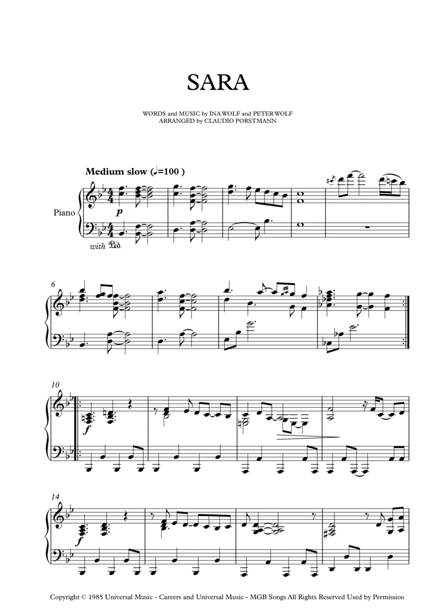 Sara (arr. Claudio Porstmann)