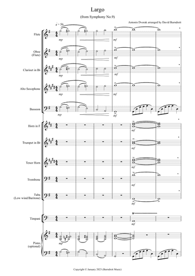 Largo (from the 'New World Symphony') for School Wind Band (arr. David Burndrett)