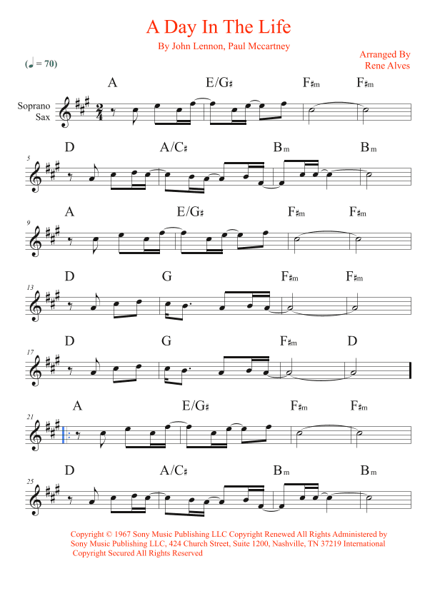 A Day In The Life (arr. Rene Alves)