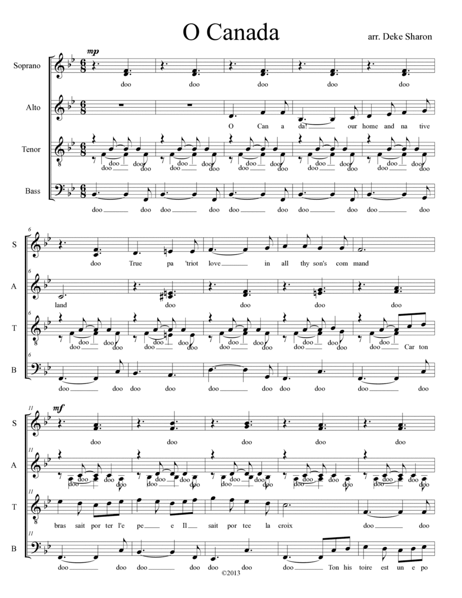 O Canada (arr. Deke Sharon)