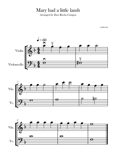 Mary had a little lamb (arr. Davi Rocha Campos)