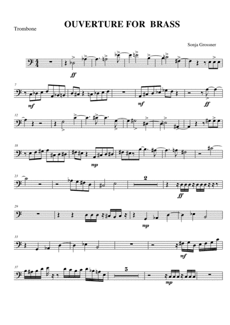 ouverture for brass,trombone part part