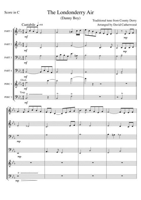 The Londonderry Air (Danny Boy) tune from County Derry arranged for Flexible Ensemble (arr. David Catherwood)