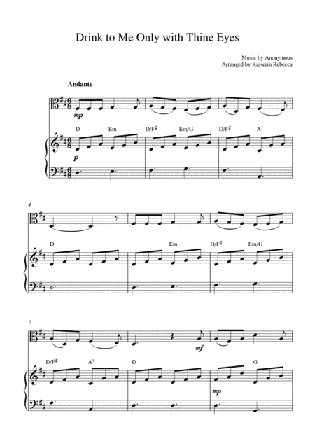 Drink to Me Only with Thine Eyes (arr. Kaiserin Rebecca)