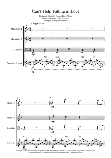Can't Help Falling In Love (arr. Augusto Mazzoli)
