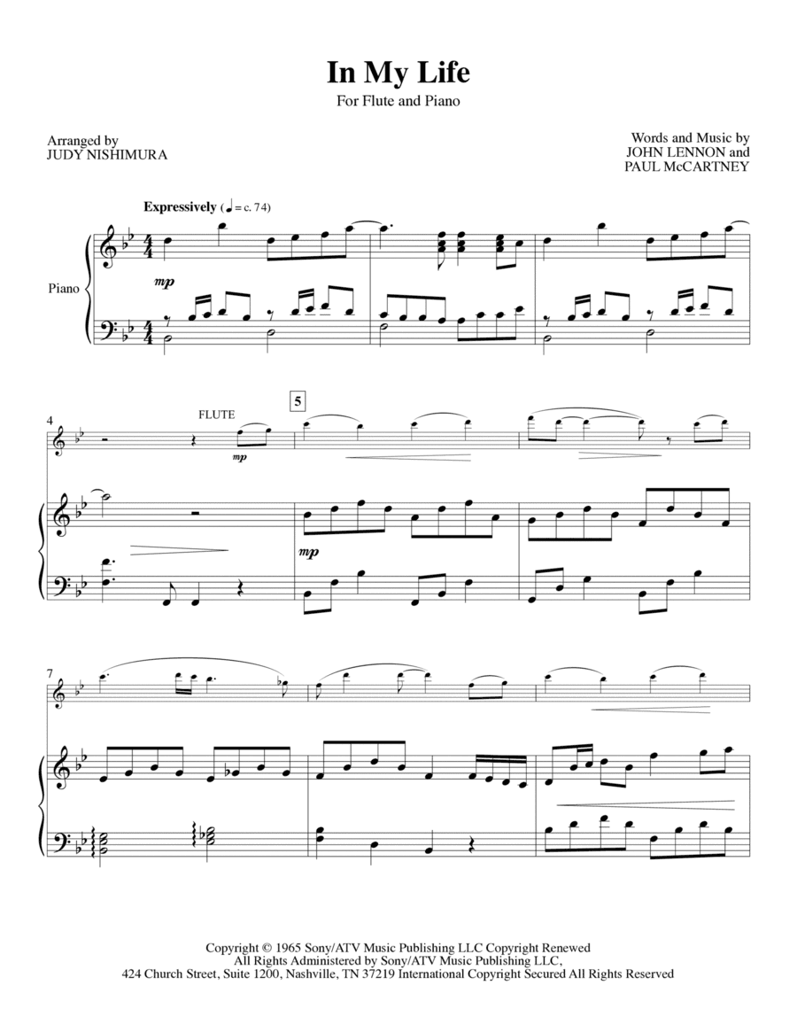 In My Life (arr. Judy Nishimura)