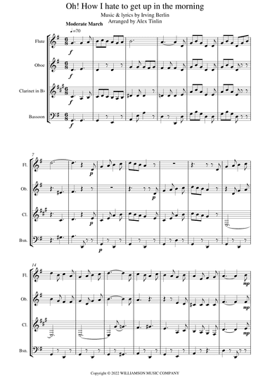 Oh, How I Hate To Get Up In The Morning (arr. Alex Tinlin)