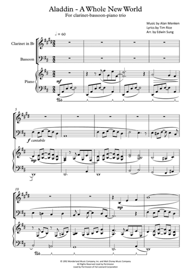 A Whole New World (from 'Aladdin') (arr. Edwin Sung)