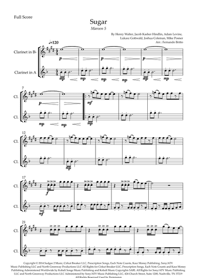 Sugar (arr. Fernando Britto)