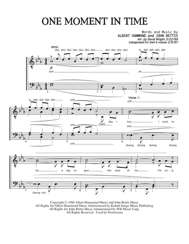 One Moment In Time (arr. David Wright)