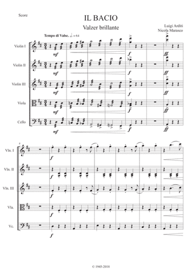 Il Bacio - Full score (arr. Nicola Marasco)