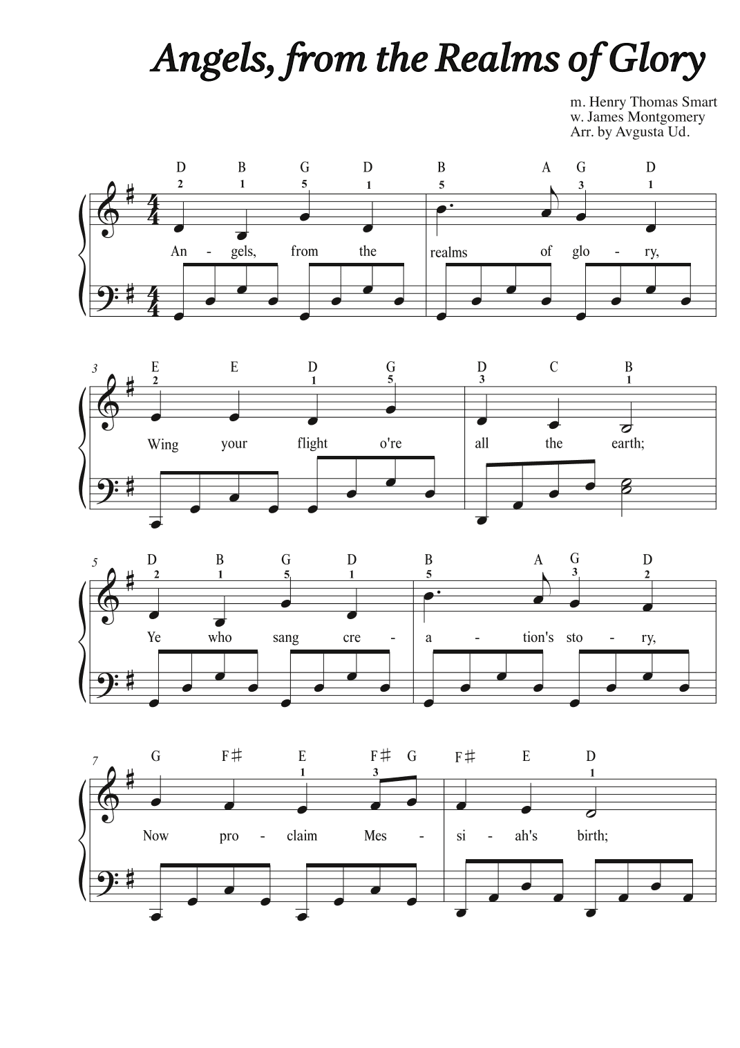 Angels, from the Realms of Glory (arr. Avgusta Udartseva)