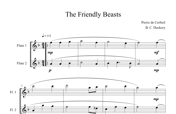 The Friendly Beasts (Flute Duet) (arr. B. C. Dockery)
