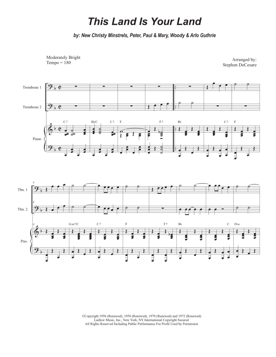 This Land Is Your Land (arr. Stephen DeCesare)