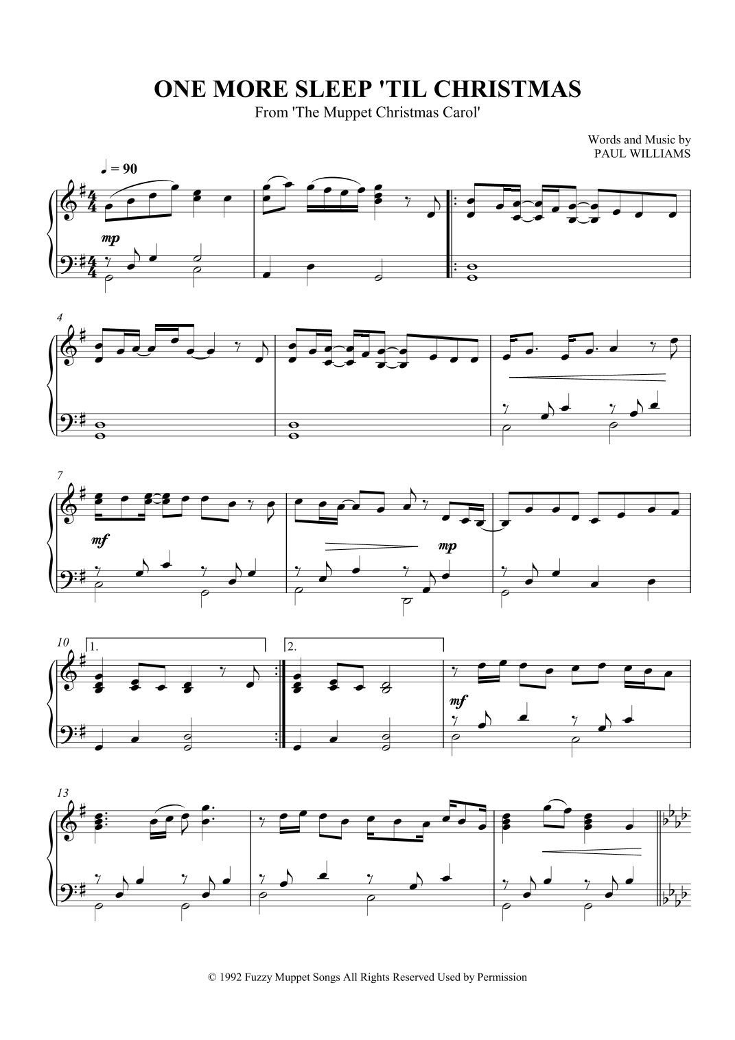 One More Sleep 'til Christmas (arr. SCMusic)