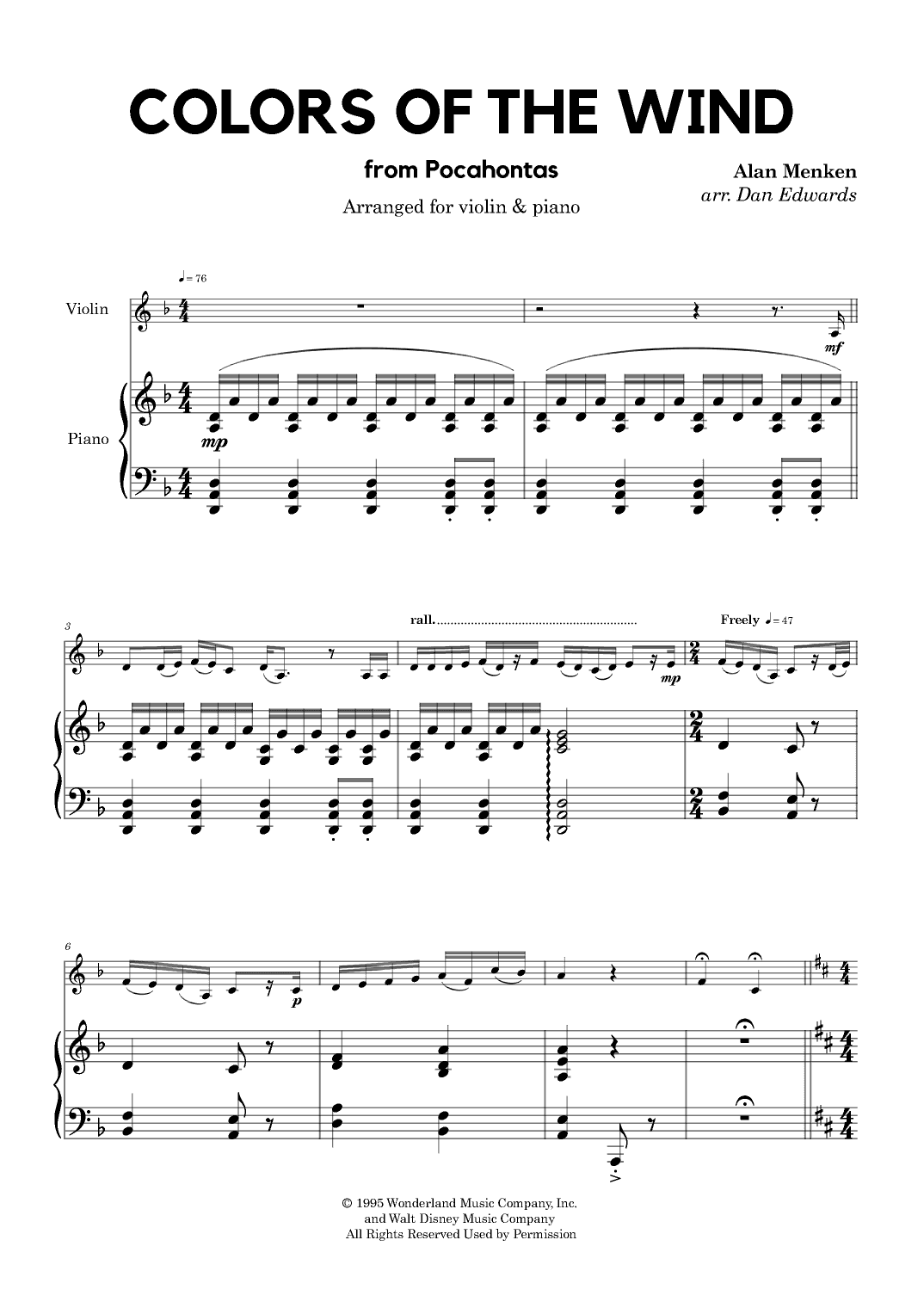 Colors Of The Wind (arr. Dan Edwards)