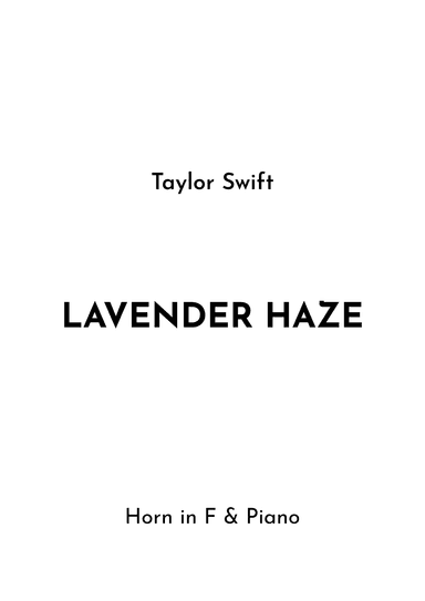 Lavender Haze (arr. Jireh J.)