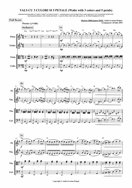 VALS CU 3 CULORI SI 5 PETALE (Waltz with 3 colors and 5 petals) (instrumental miniature with 3 nucle
