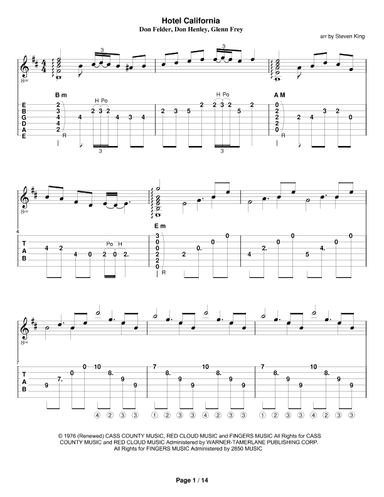 Hotel California (arr. Steven King)