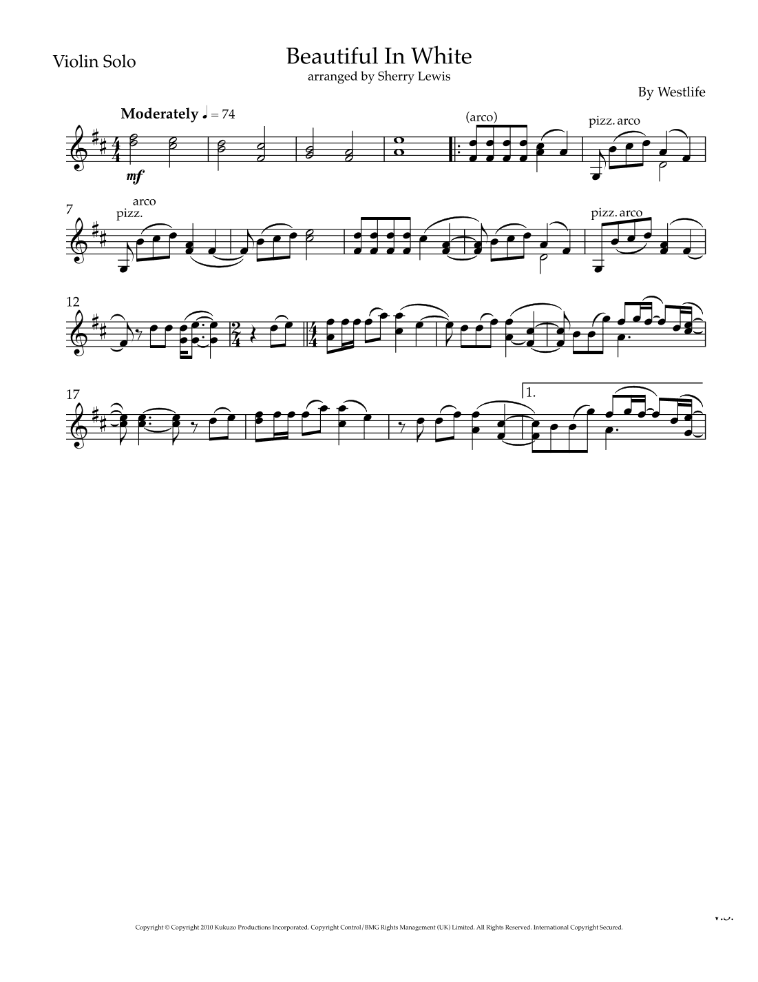Beautiful In White (arr. Sherry Lewis)