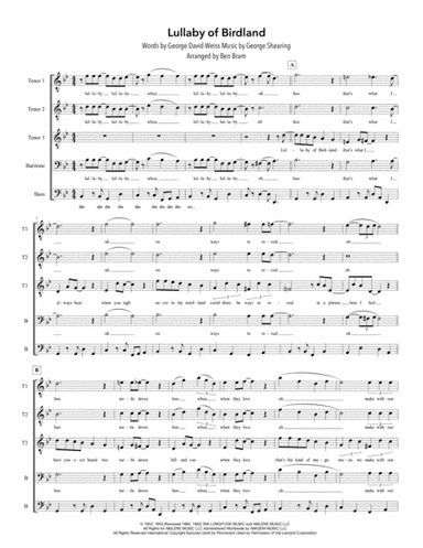 Lullaby Of Birdland (arr. Ben Bram)