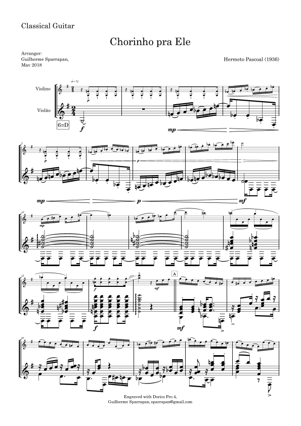 Chorinho pra Ele (arr. Guilherme Sparrapan)