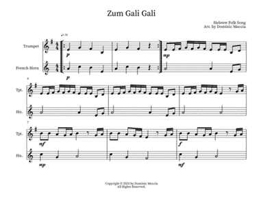 Zum Gali Gali- Trumpet and French Horn Duet (arr. Dominic Meccia)