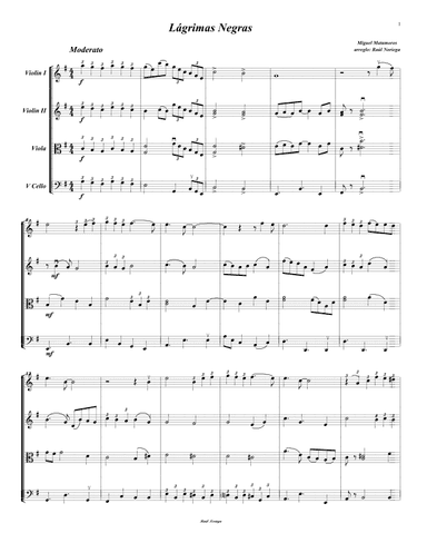 Lagrimas Negras (arr. RAUL NORIEGA)