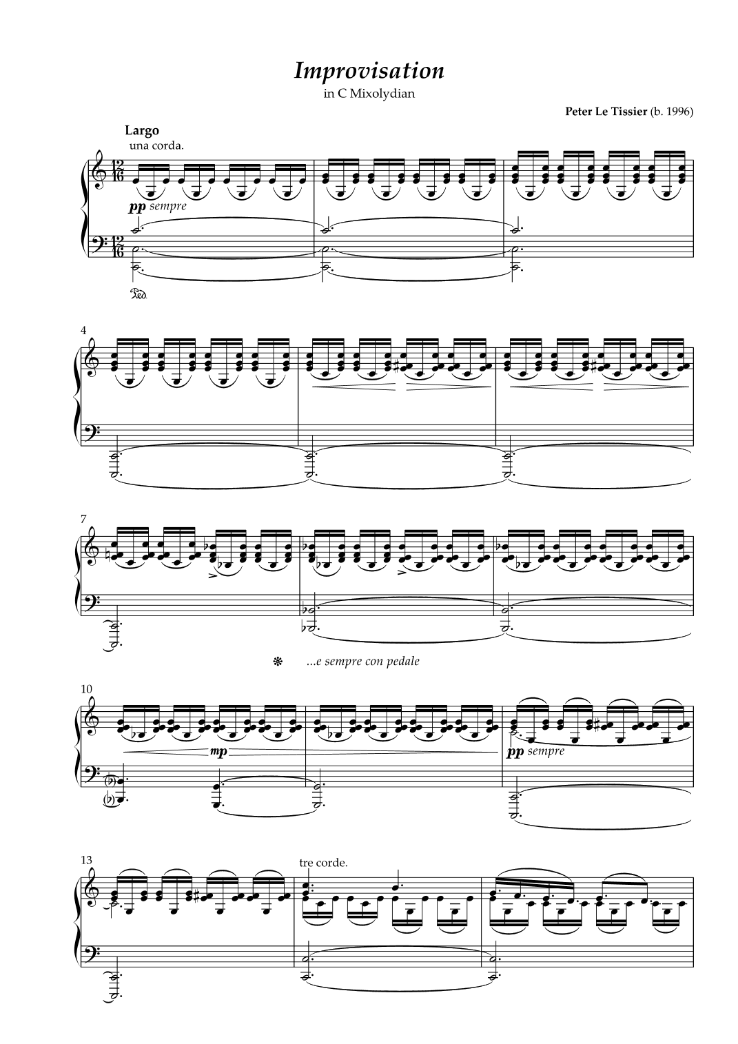 Improvisation in C Mixolydian, Op. 9