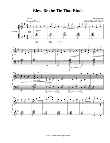 Blessed Be the Tie That Binds (arr. Barber Music Company)