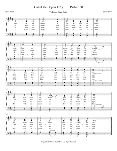 Out Of The Depths I Cry (Psalm 130)