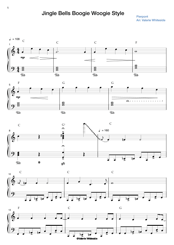 Jingle Bells Boogie Woogie Style (arr. Valerie Whiteside)