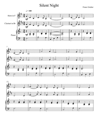 Franz Gruber - Silent Night (Horn in F and Clarinet Duet) (arr. André Laitano)