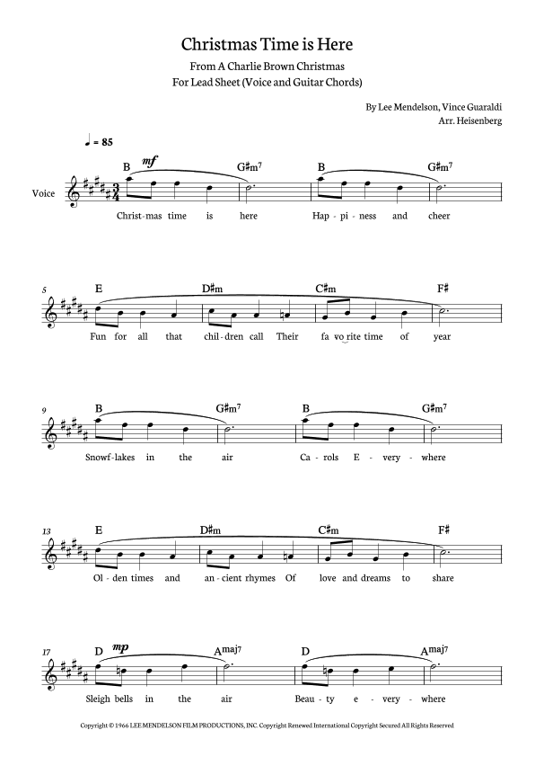 Christmas Time Is Here (arr. Heisenberg)