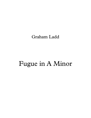 Fugue in A Minor
