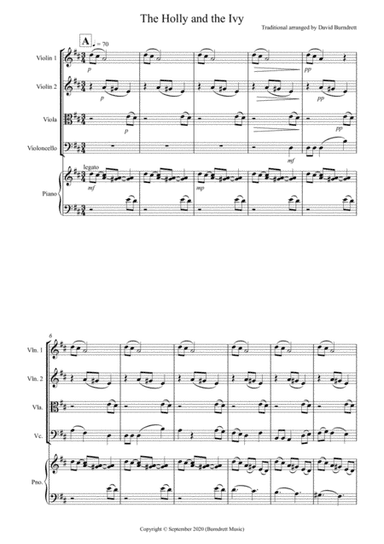 The Holly and the Ivy for String Quartet (arr. David Burndrett)