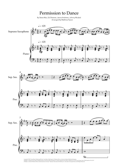 Permission To Dance (arr. Matthew pyeon)