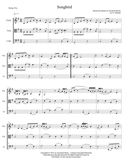 Songbird (arr. Katrina Wreede)